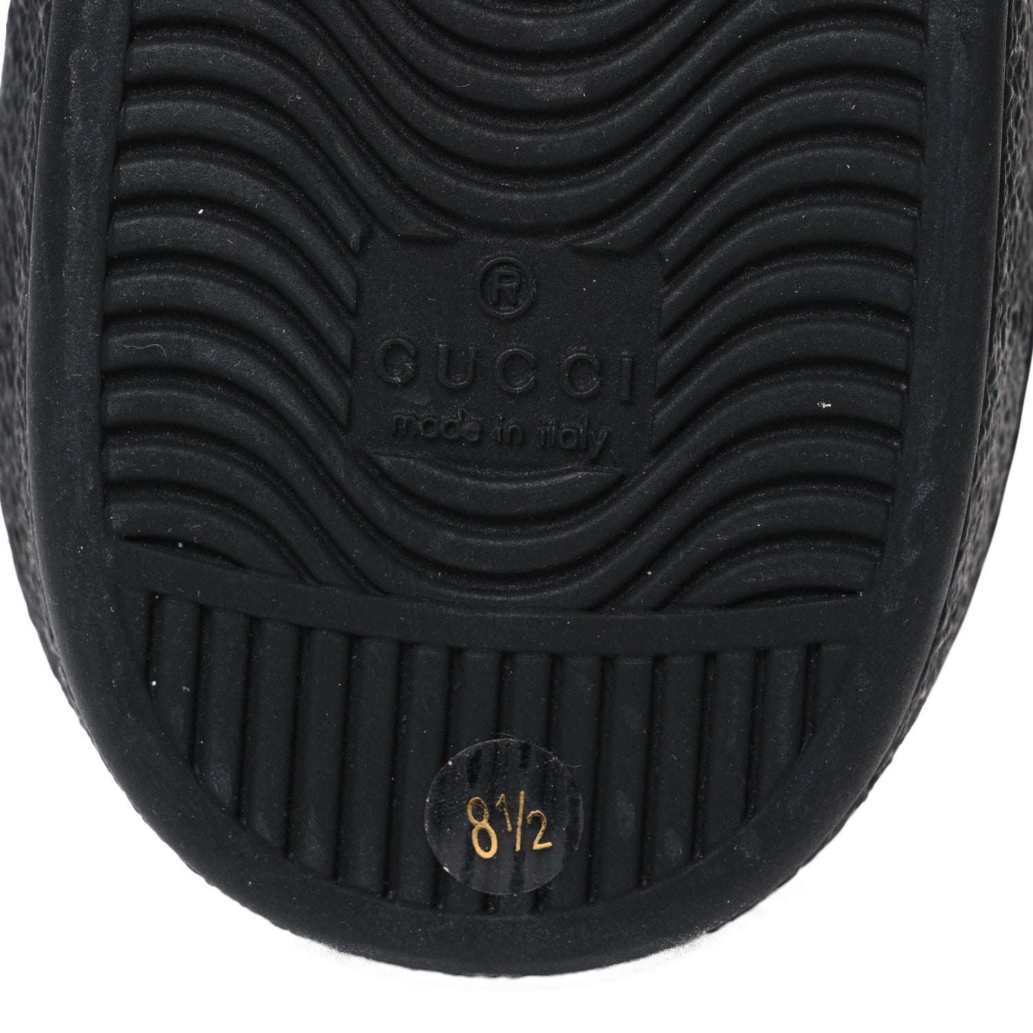 Gucci Calfskin Stripe Mens New Ace Sneakers 8.5 Black Ecru Red Flame 8 of 11