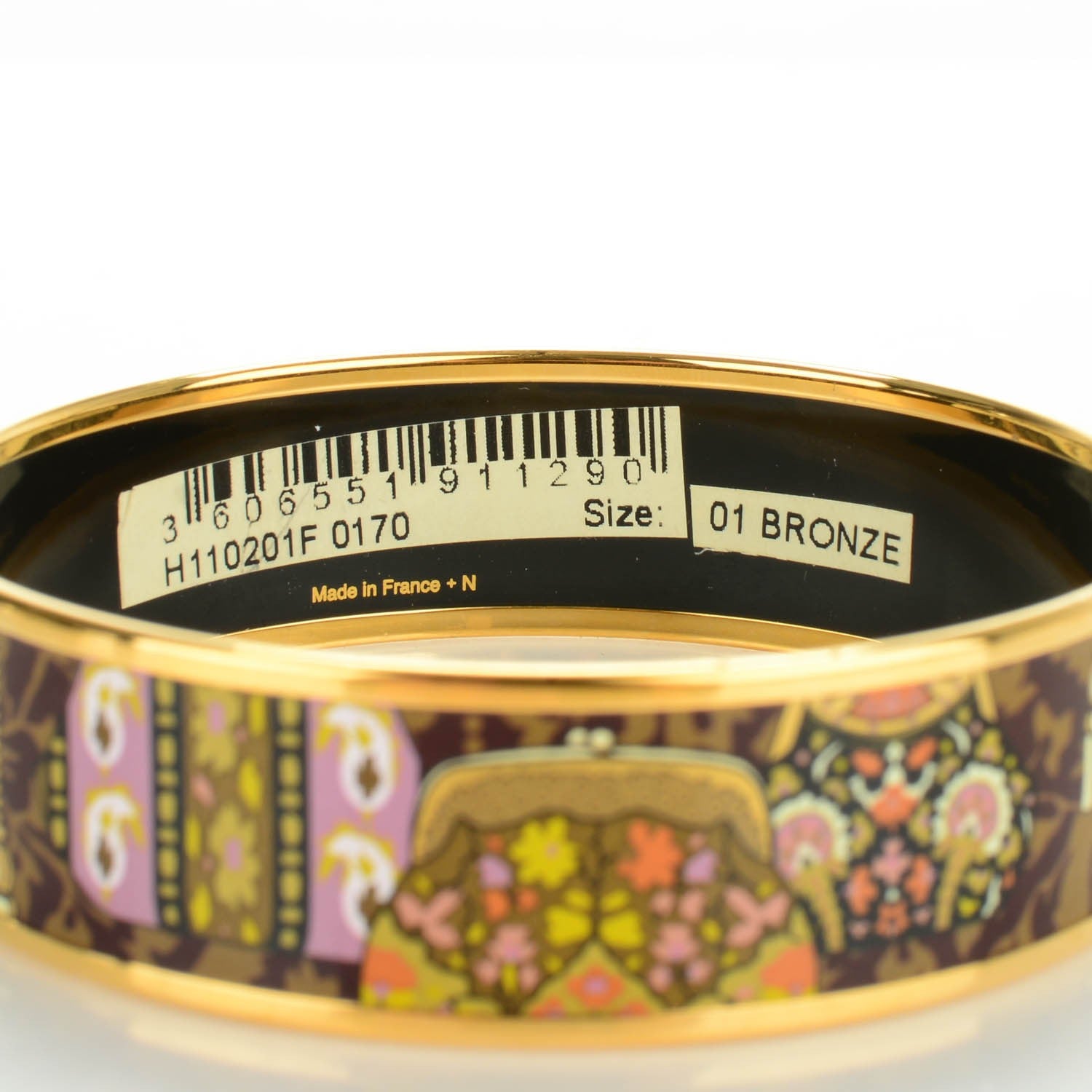 Hermes Enamel Printed Wide Cachemire de Tamara Bracelet 70 Bronze 4 of 6