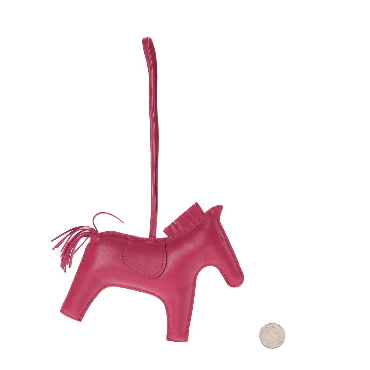 Milo Lambskin Grigri Rodeo Horse Bag Charm GM Rose Mexico