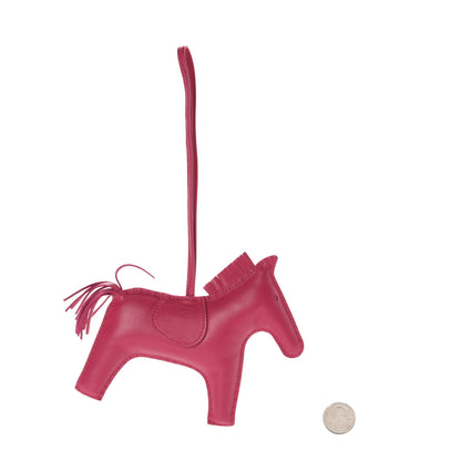 Hermes Milo Lambskin Grigri Rodeo Horse Bag Charm GM Rose Mexico 2 of 4