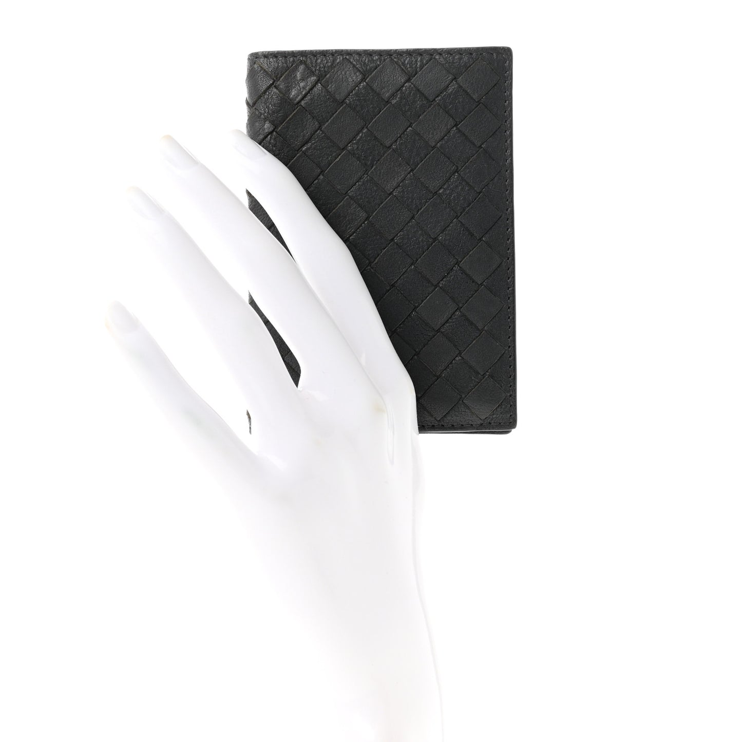 Nappa Intrecciato Bi-Fold Card Holder ID Wallet Black