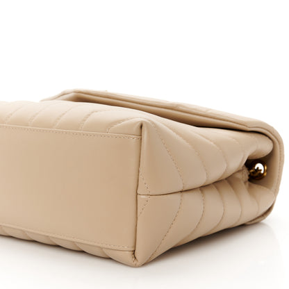 Saint Laurent Calfskin Y Quilted Monogram Small Loulou Chain Satchel Dark Beige 11 of 11