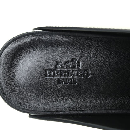 Hermes Calfskin Calya Mules 37 Black 6 of 8