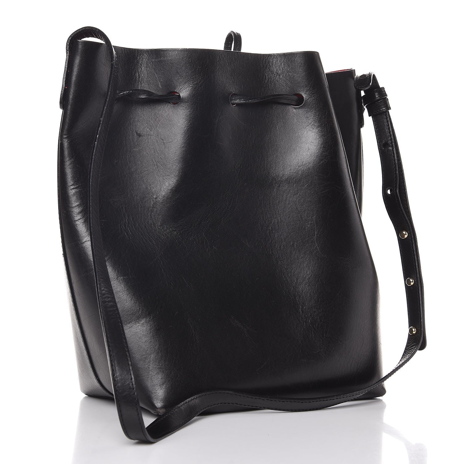 Mansur Gavriel Vegetable Tanned Calfskin Bucket Bag Black Flamma 4 of 13