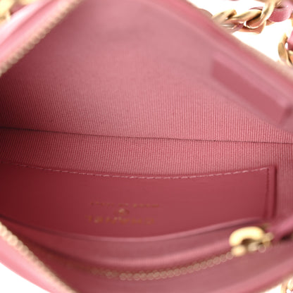 Chanel Lambskin Quilted Chain Around Top Handle Mini Bag Pink 5 of 11