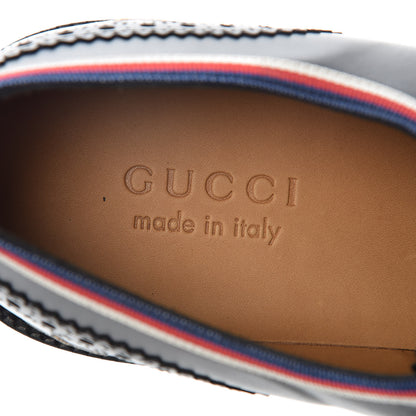 Gucci Calfskin Bee Star Embroidered Mens Captoe Derby Loafers 10 Black 8 of 10