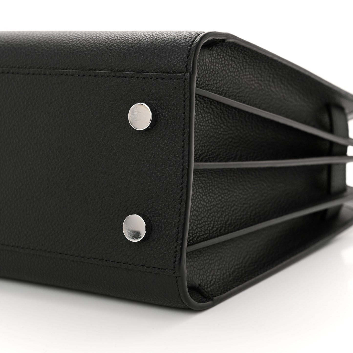 Grained Calfskin Baby Sac De Jour Black