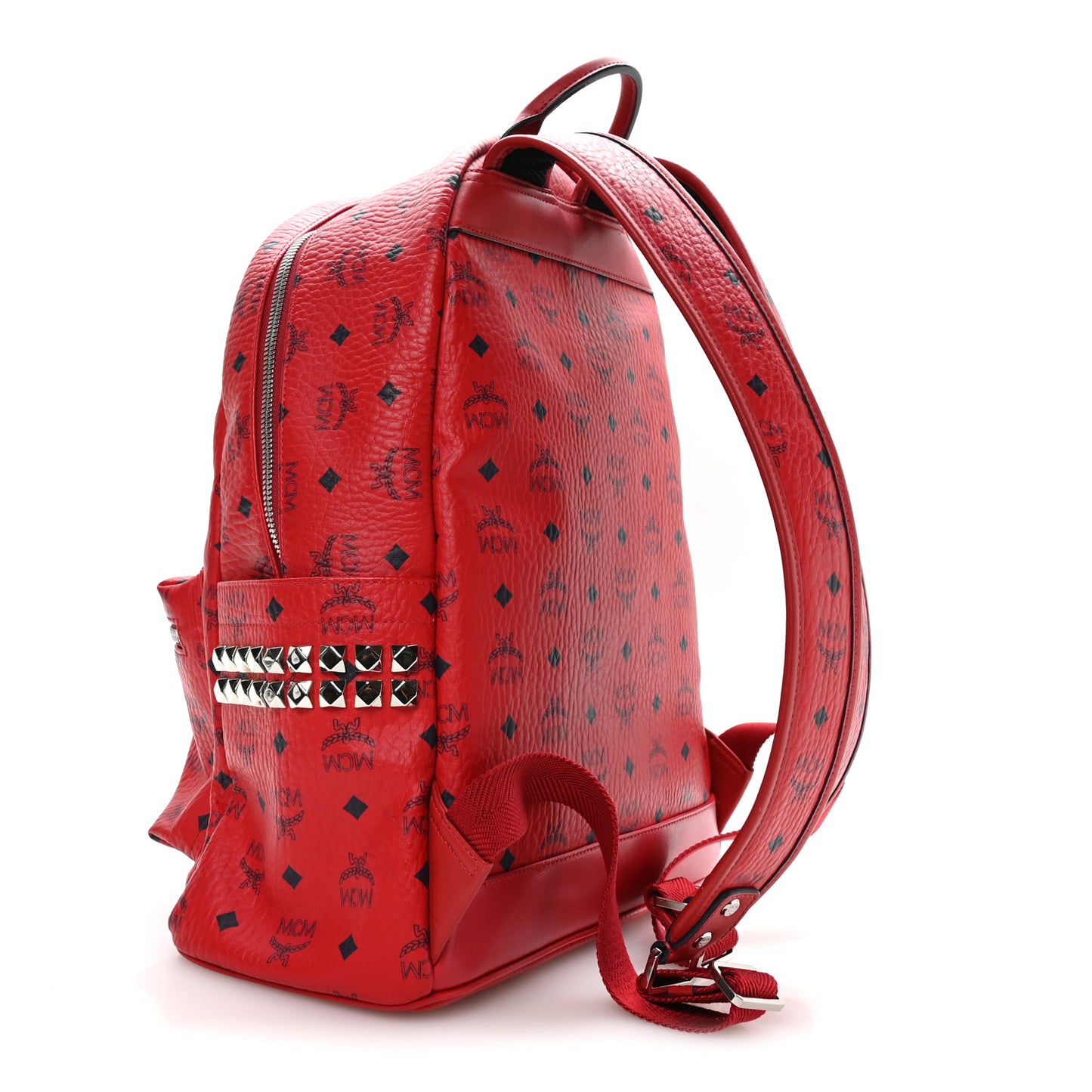 Visetos Medium Side Studs Stark Backpack Ruby Red