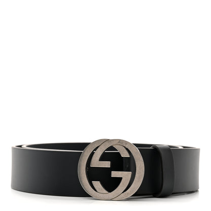 Gucci Selleria Calfskin Mens Interlocking G 37mm Belt 90 36 Black 1 of 6