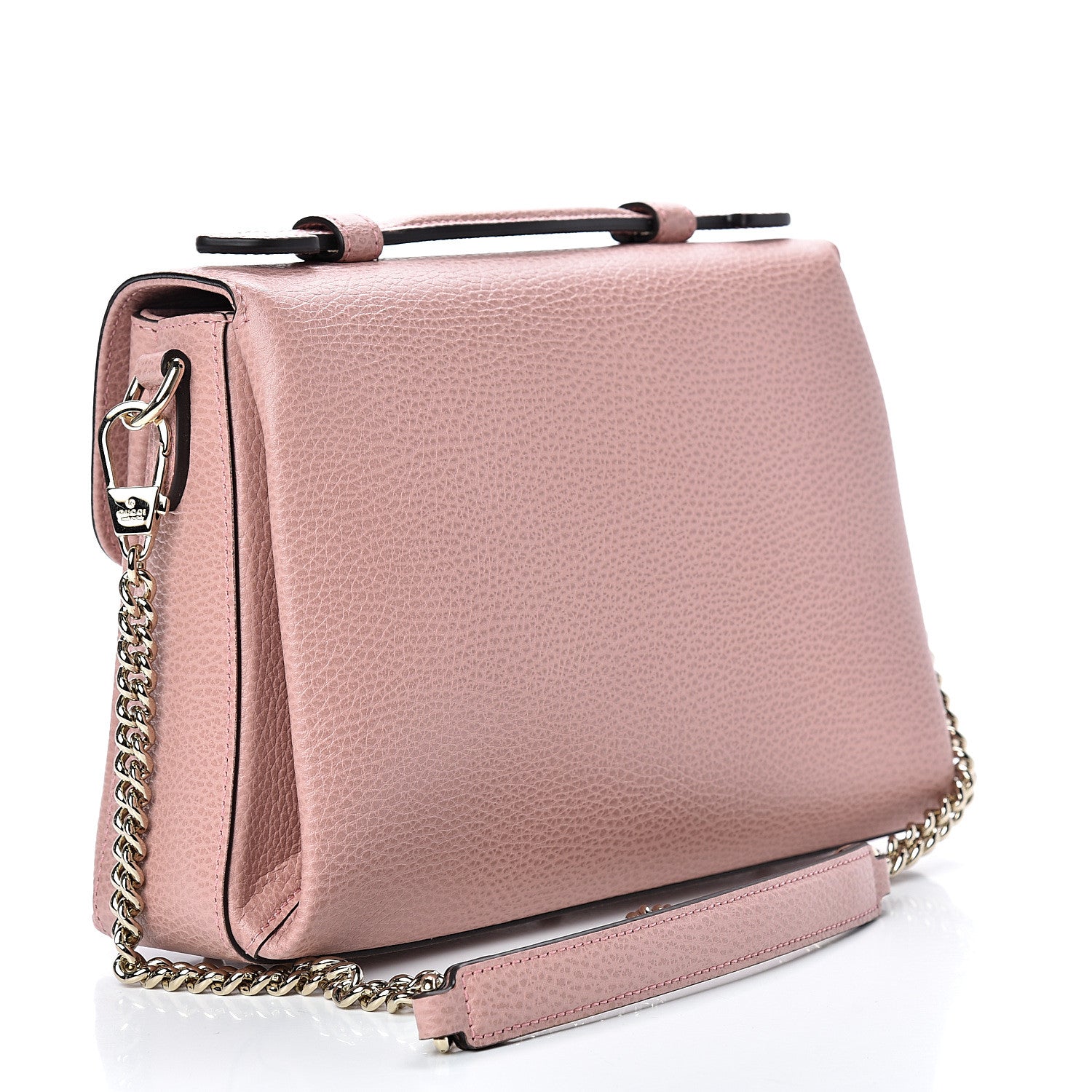 Gucci Dollar Calfskin Interlocking G Top Handle Shoulder Bag Soft Pink 2 of 9