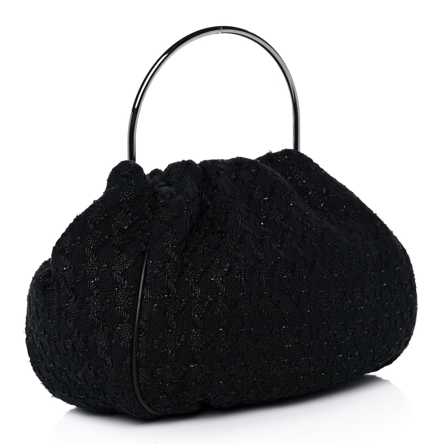 Chanel Tweed Boucle Knitting Bag Black 3 of 12