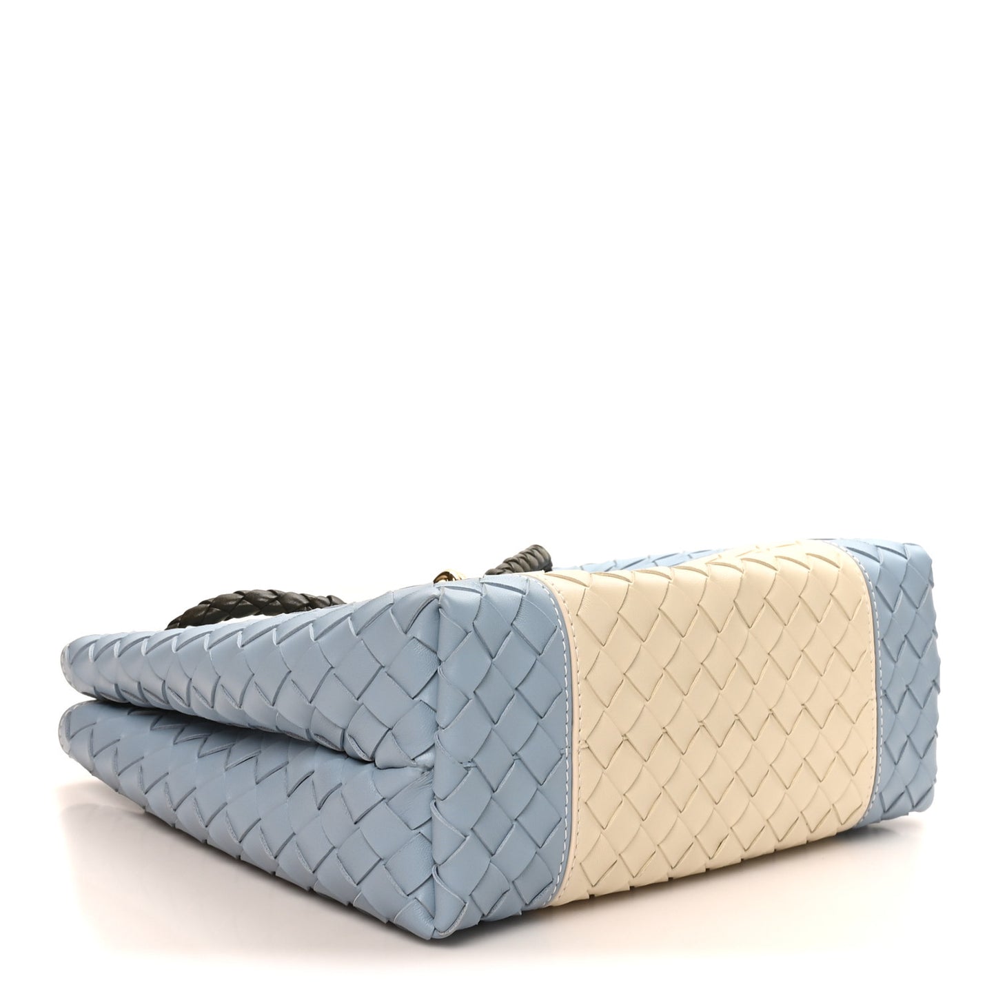 Nappa Intrecciato Medium Andiamo Shoulder Bag Sea Salt Ice Kaki
