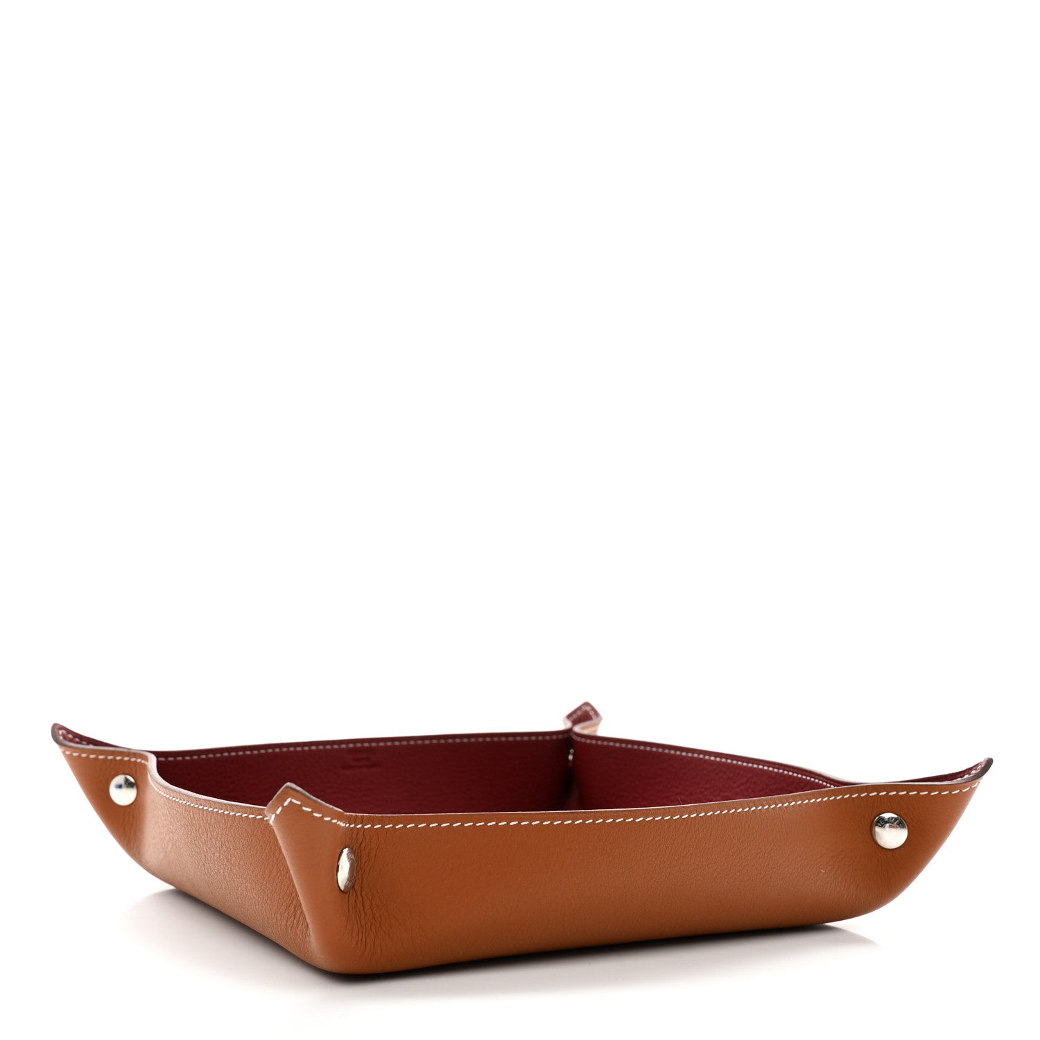 Hermes Taurillon Clemence Mises et Relances Change Tray Rouge H Gold 3 of 4