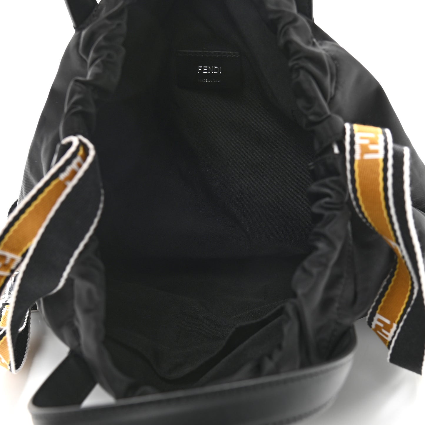 Nylon Vitello Drawstring Backpack Black