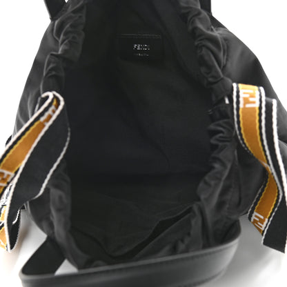 Fendi Nylon Vitello Drawstring Backpack Black 4 of 9