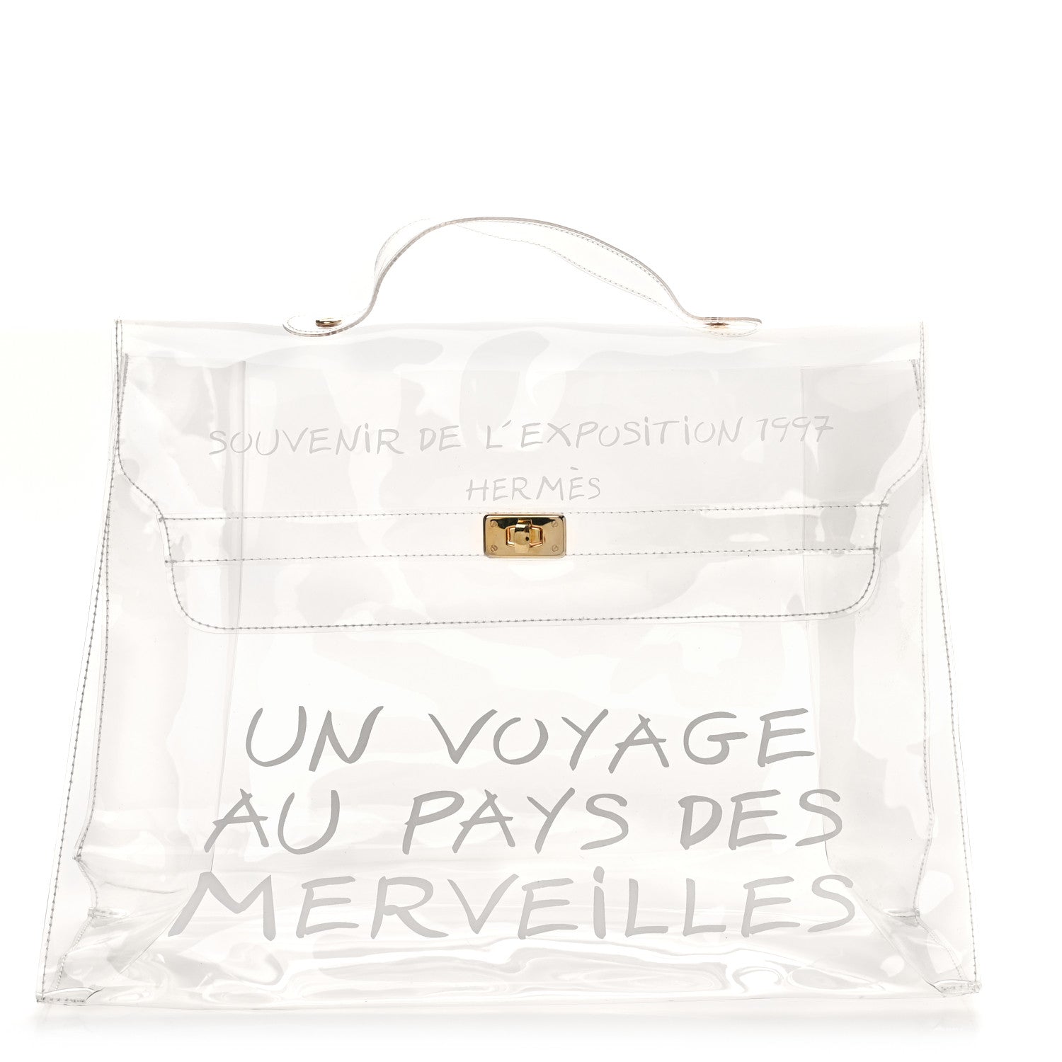 Hermes Vinyl Souvenir De L'Exposition Kelly Transparent 1 of 7