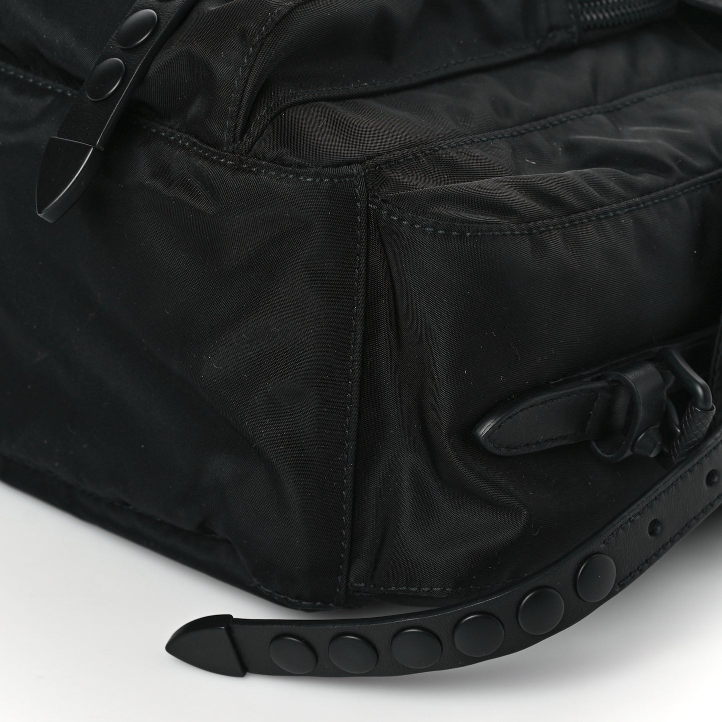 Nylon New Vela Studded Messenger Bag Black