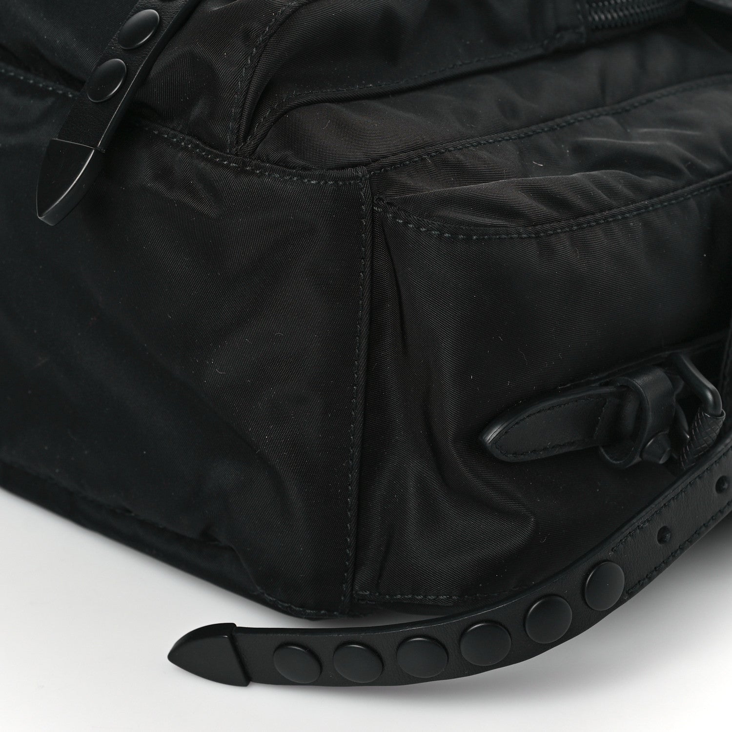 Prada Nylon New Vela Studded Messenger Bag Black 8 of 9