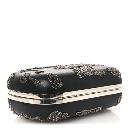 Alexander McQueen Nappa Crystal Embroidered Mushroom Box Clutch Black 4 of 10