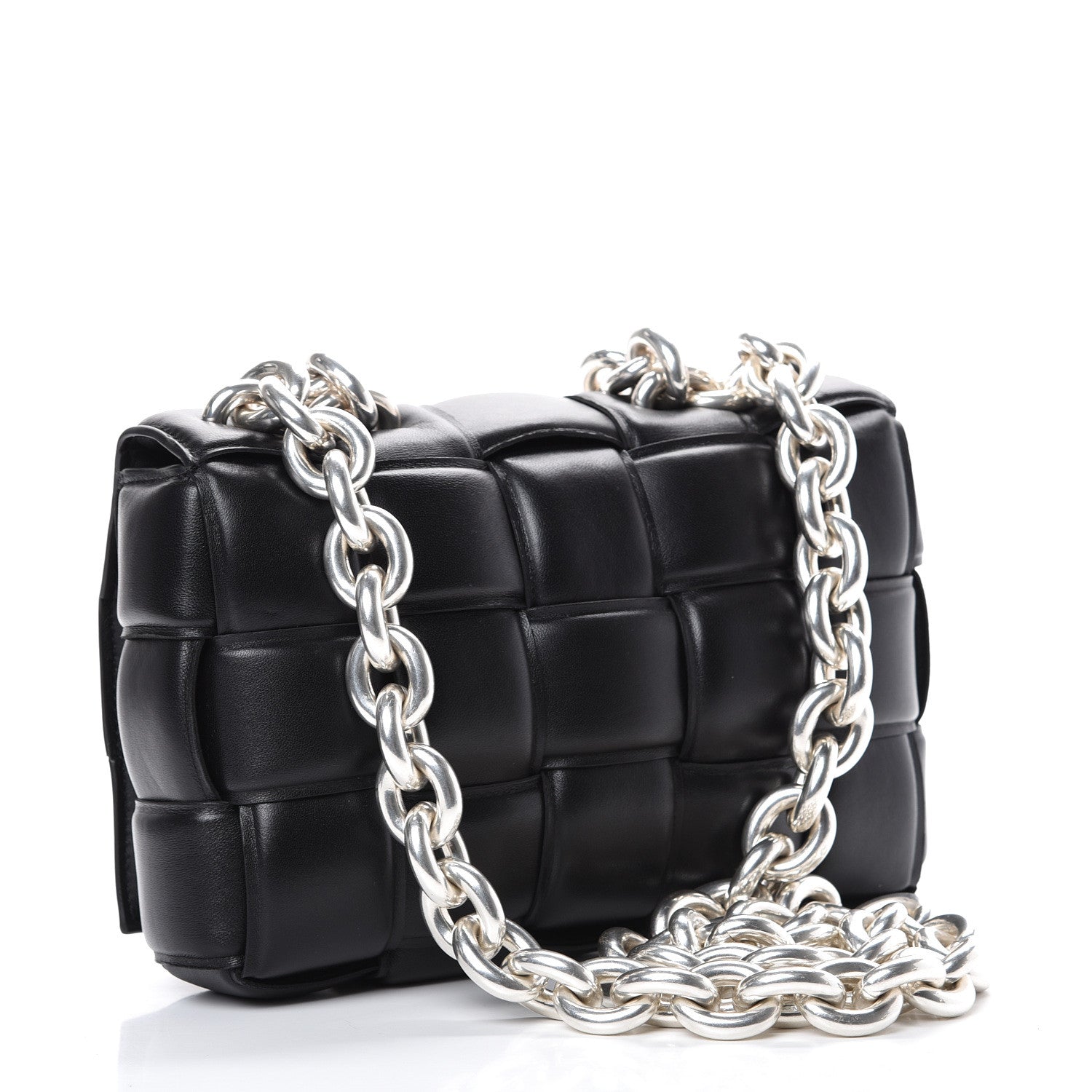 Bottega Veneta Lambskin Maxi Intreccio Padded Chain Cassette Crossbody Bag Black 2 of 9