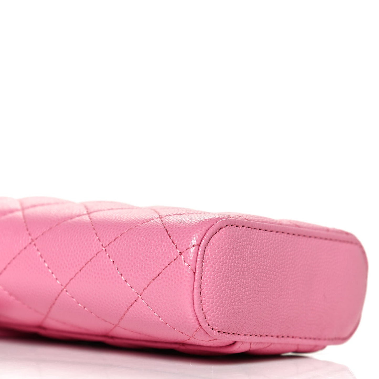 Caviar Quilted Phone Holder With Chain Pink