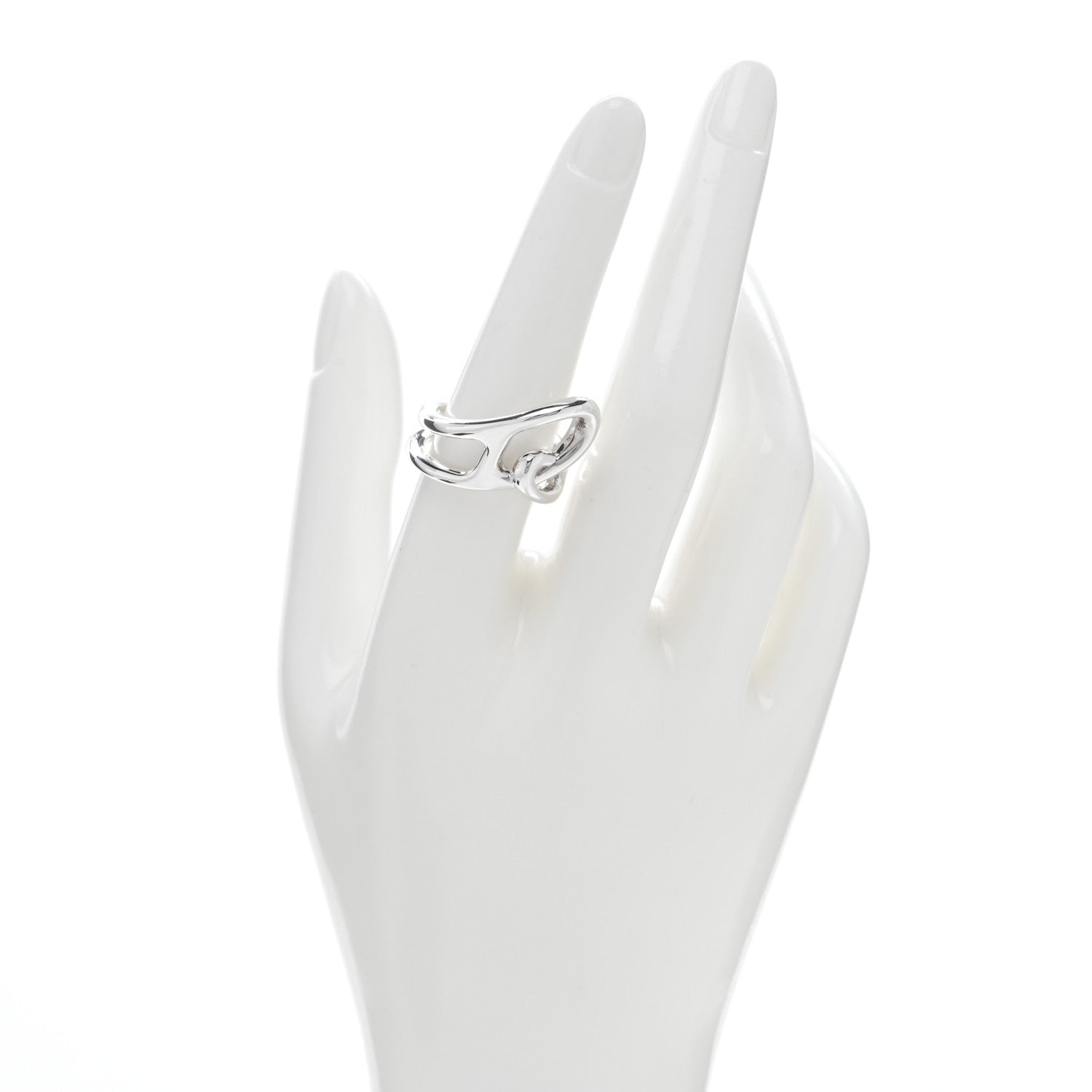 Hermes Sterling Silver Chaine D'Ancre Punk Ring 55 7.25 2 of 5