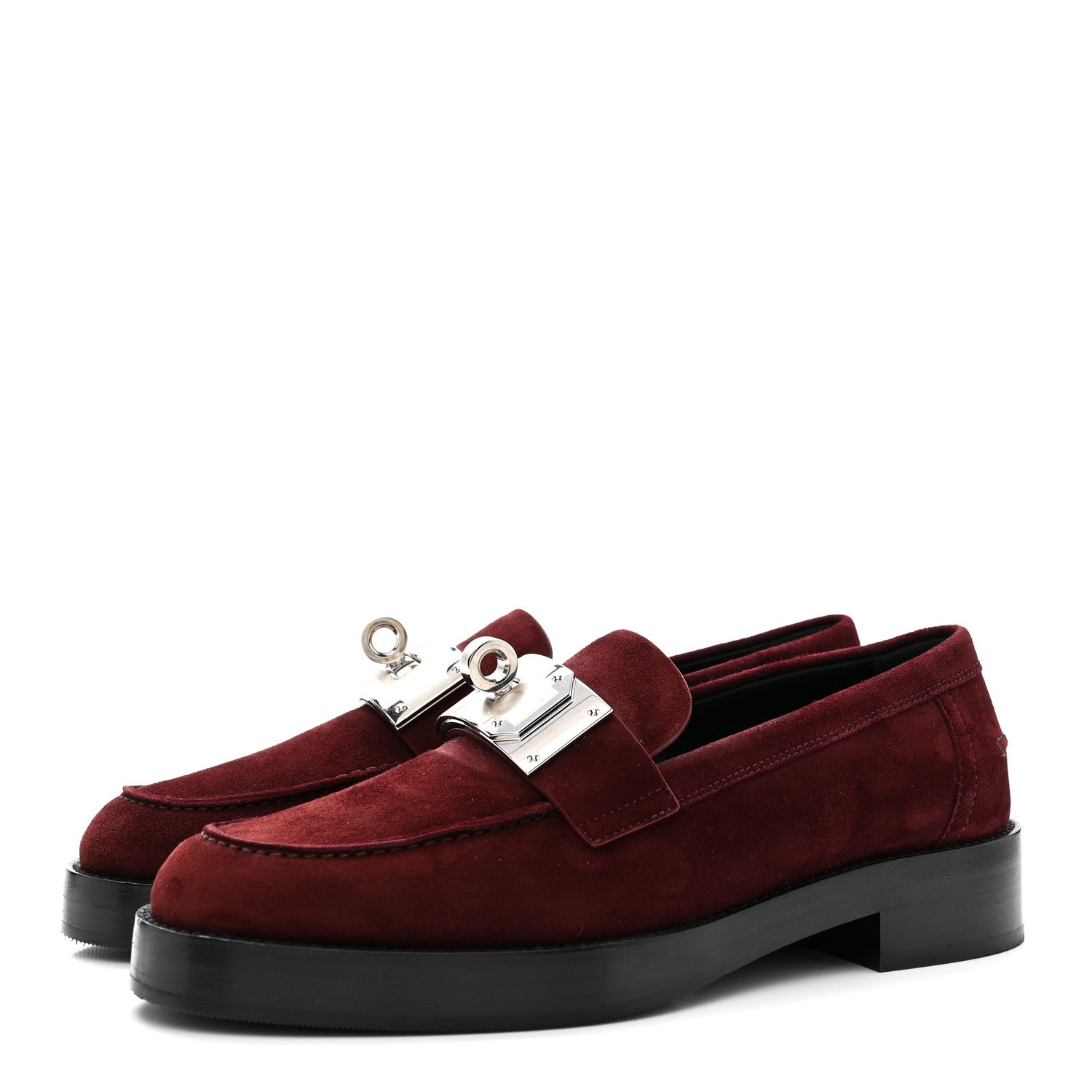 ビ*ン様 HERMES Hour loafer モカシンホット Hermes Suede Goatskin Womens Hot Loafer 38 Marron Mahogany 1875811