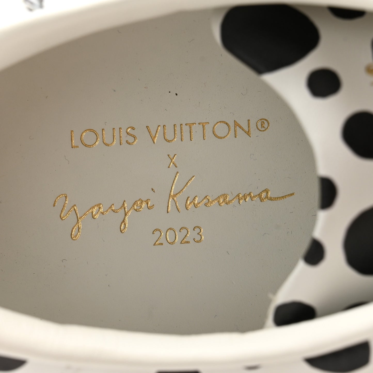 LV X YK Calfskin Printed Mens Infinity Dots Time Out Sneakers 38 White