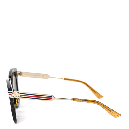 Gucci Acetate Square Frame Web Sunglasses GG0281S Havana 3 of 6
