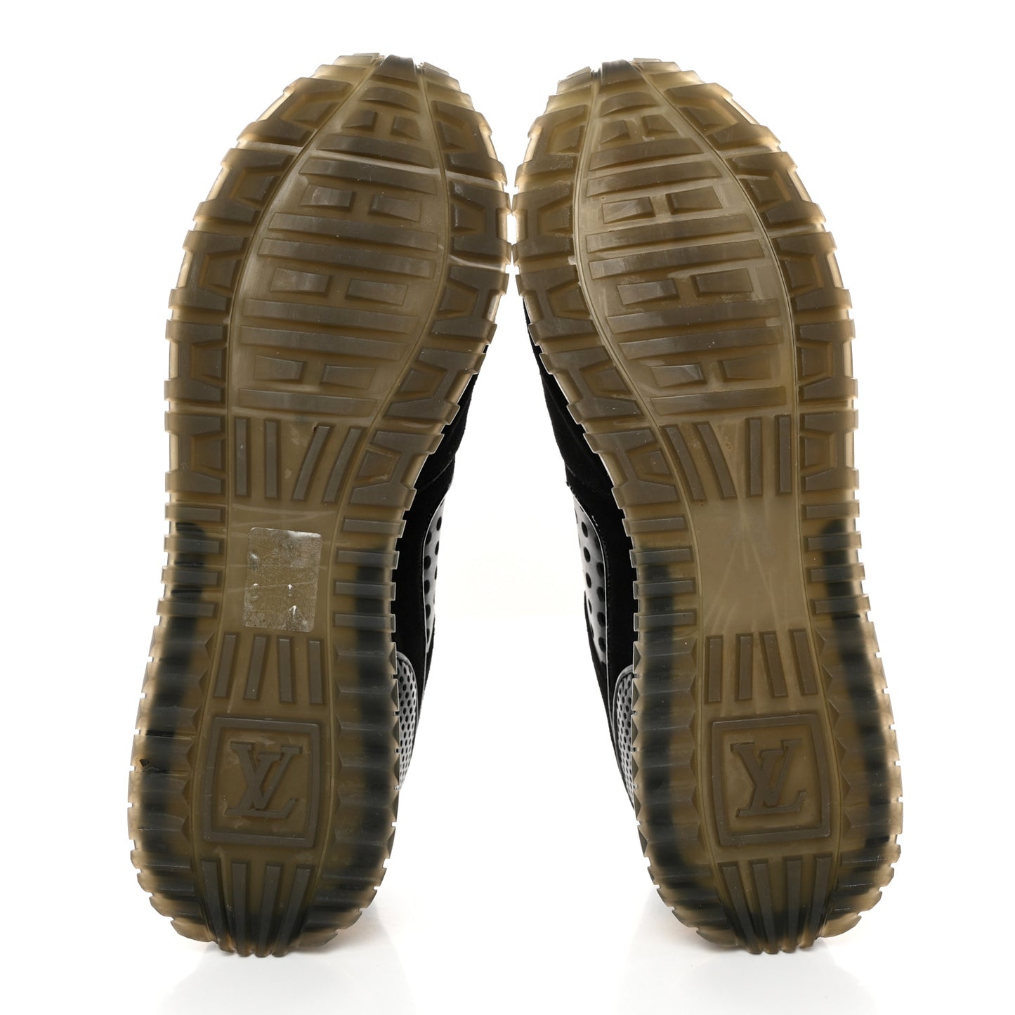 Nubuck Calfskin Perforated Run Away Sneakers 38.5 Black