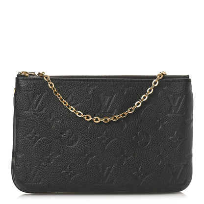 Louis Vuitton Empreinte Double Zip Pochette Black 1 of 12