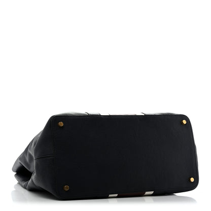 Mulberry Natural Grain Calfskin College Stripe Oversized Bayswater Navy White Oxblood 3 of 13