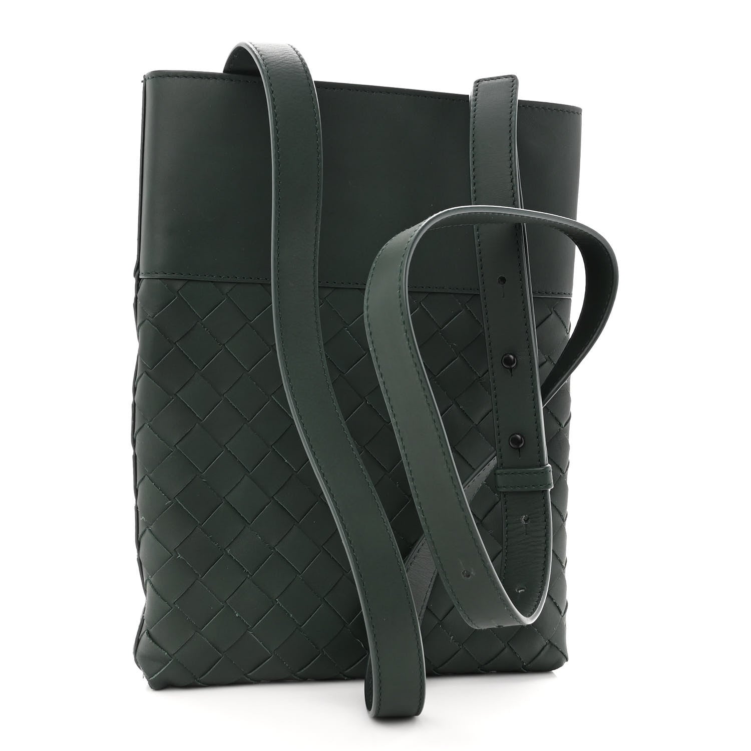 Bottega Veneta Nappa Intrecciato VN Crossbody Messenger Bag Green 2 of 10