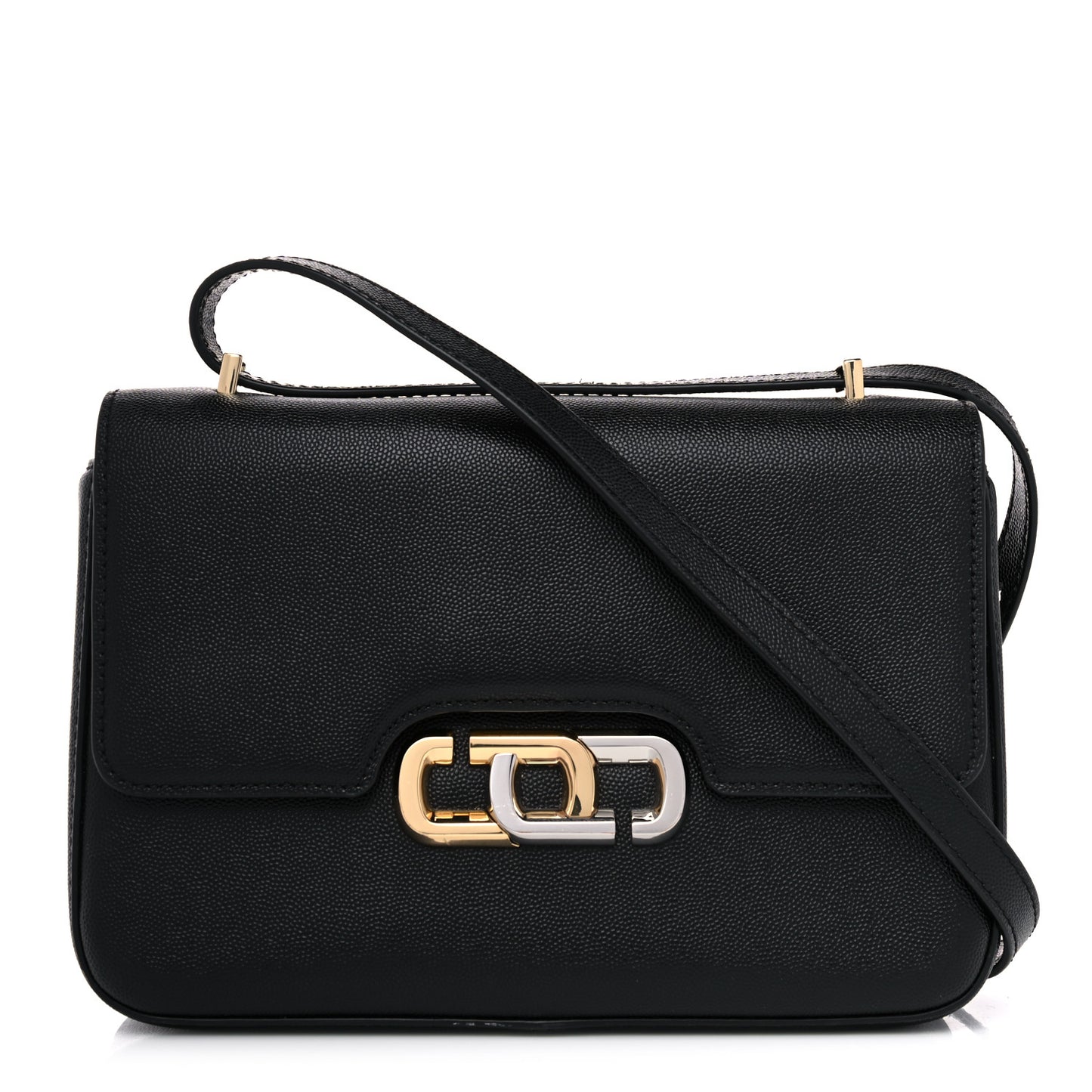 Textured Calfskin The J Link Shoulder Bag Black