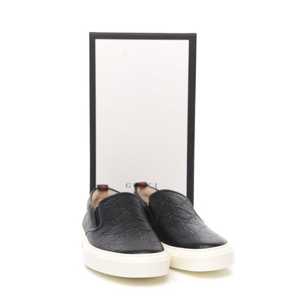 Gucci Guccissima Dublin Slip On Sneakers 38.5 Black 9 of 9