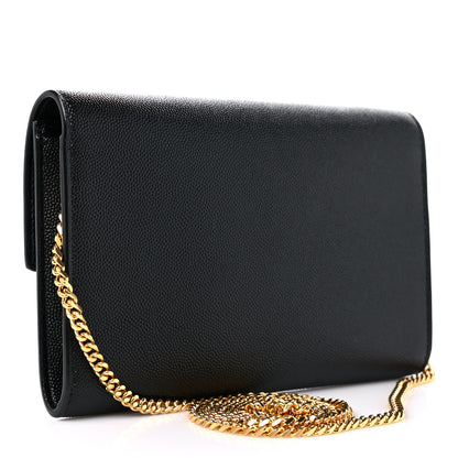 Saint Laurent Grain de Poudre Uptown Chain Wallet Black 4 of 10