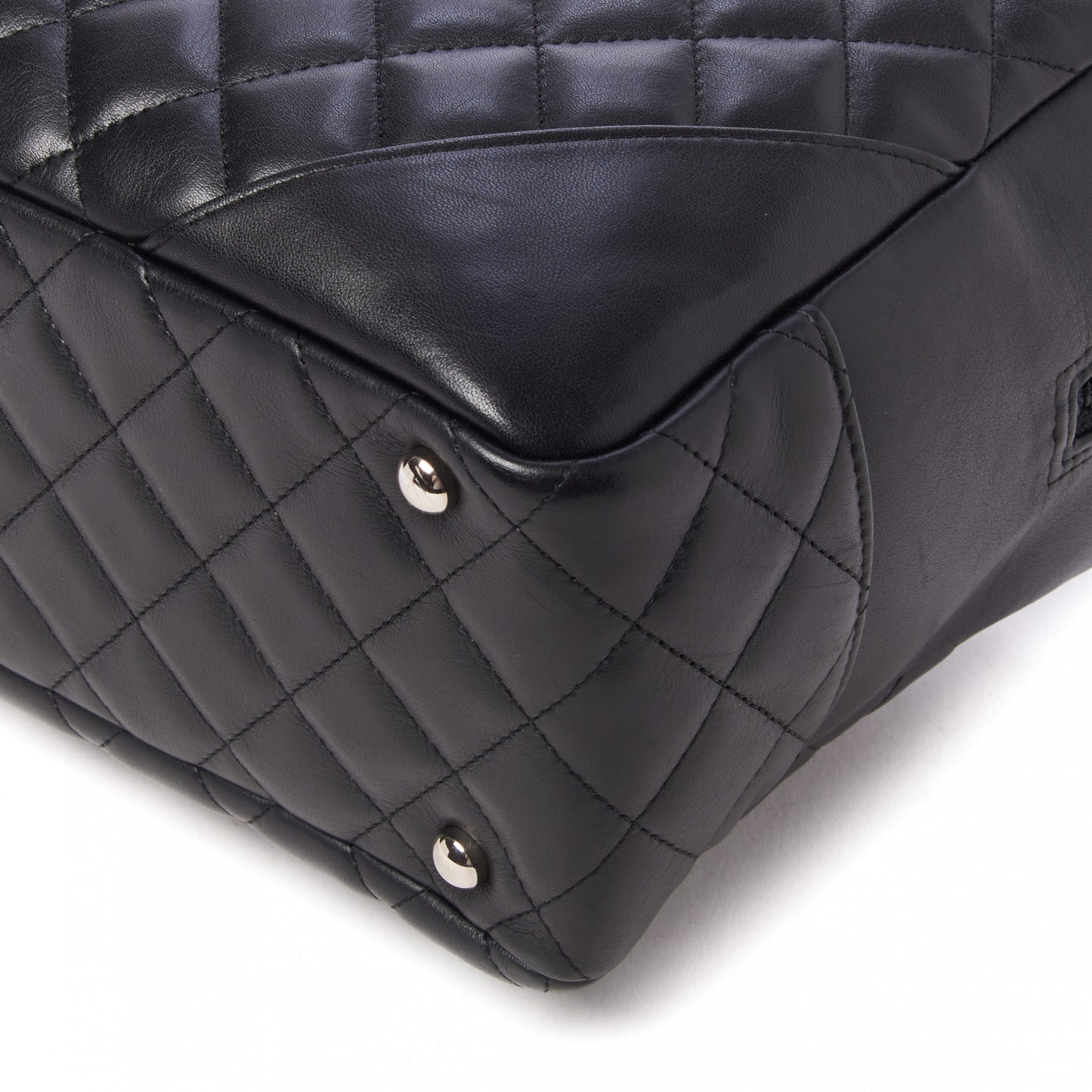 Calfskin Quilted Large Cambon Bowler Black