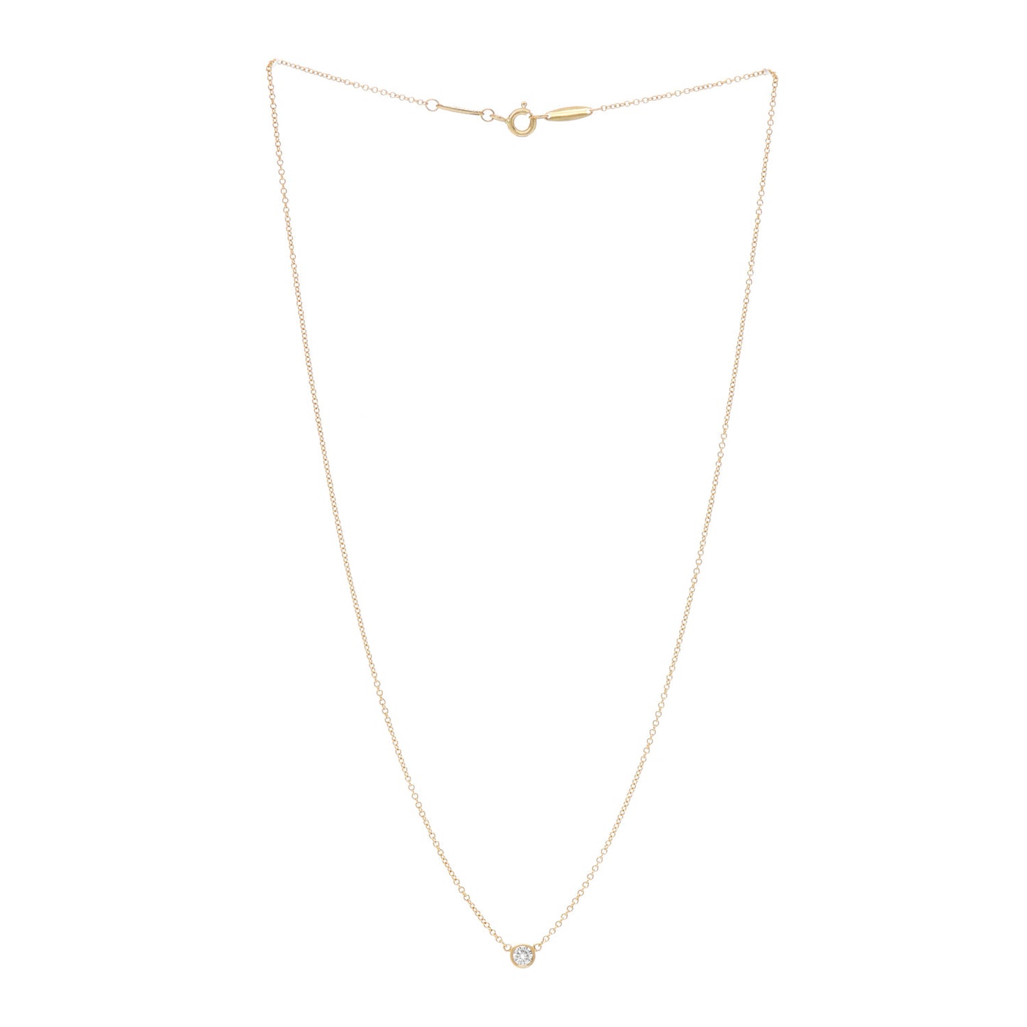 18K Yellow Gold Diamond .14ct Elsa Peretti Diamonds by the Yard Pendant Necklace