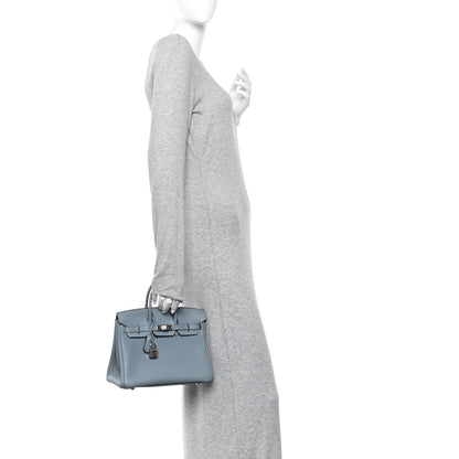 Hermes Togo Verso Birkin 25 Bleu Lin Chai 2 of 14
