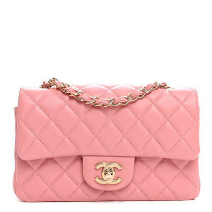 Chanel Lambskin Quilted Mini Rectangular Flap Pink 1 of 10