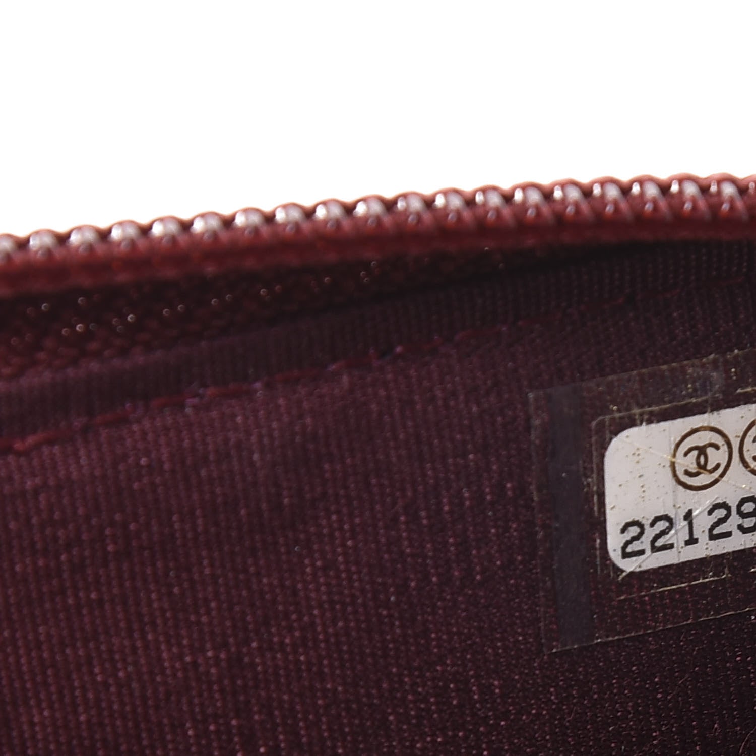 Chanel Lambskin Chevron Quilted Boy Zip Around Coin Purse Wallet Burgundy 8 of 9
