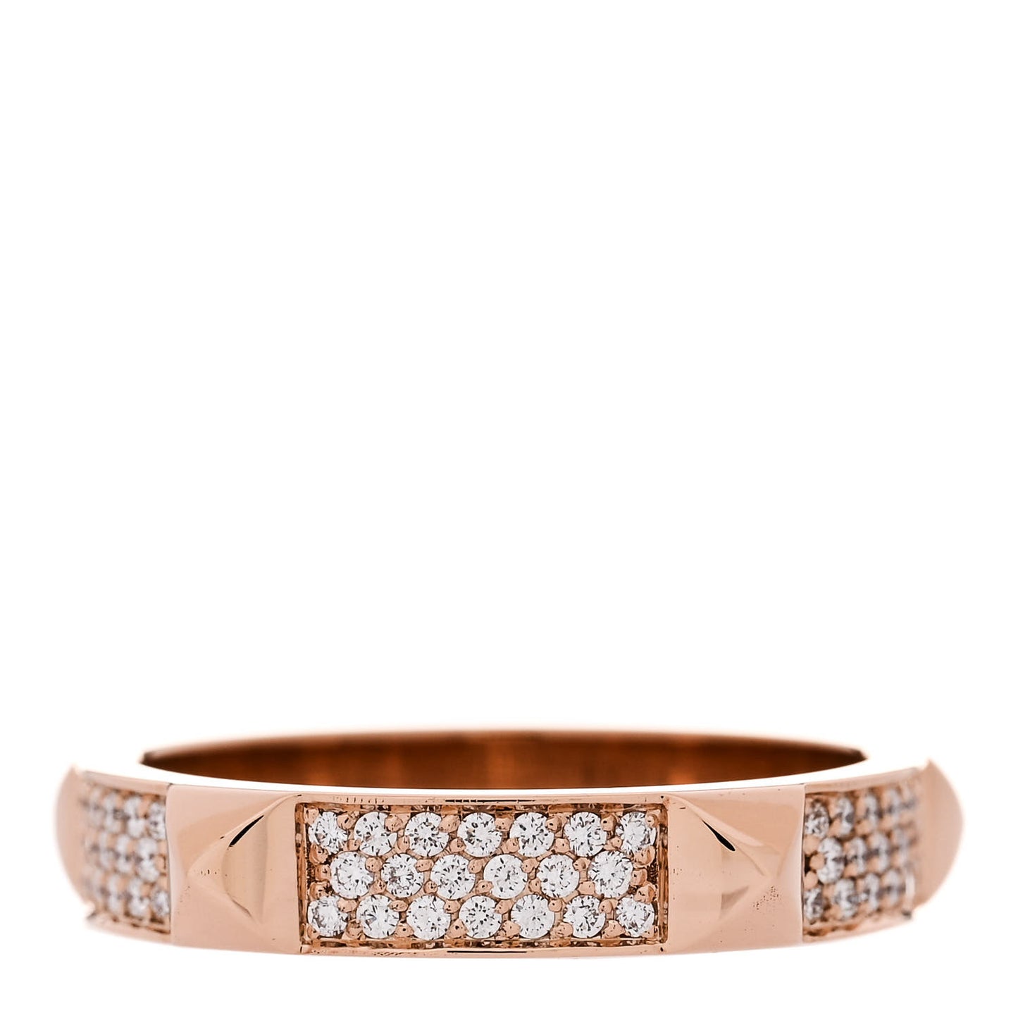 18K Rose Gold Diamond Clou D'H Ring 56 7.5