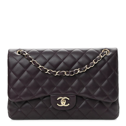 Chanel Lambskin Quilted Jumbo Double Flap Purple 1 of 12