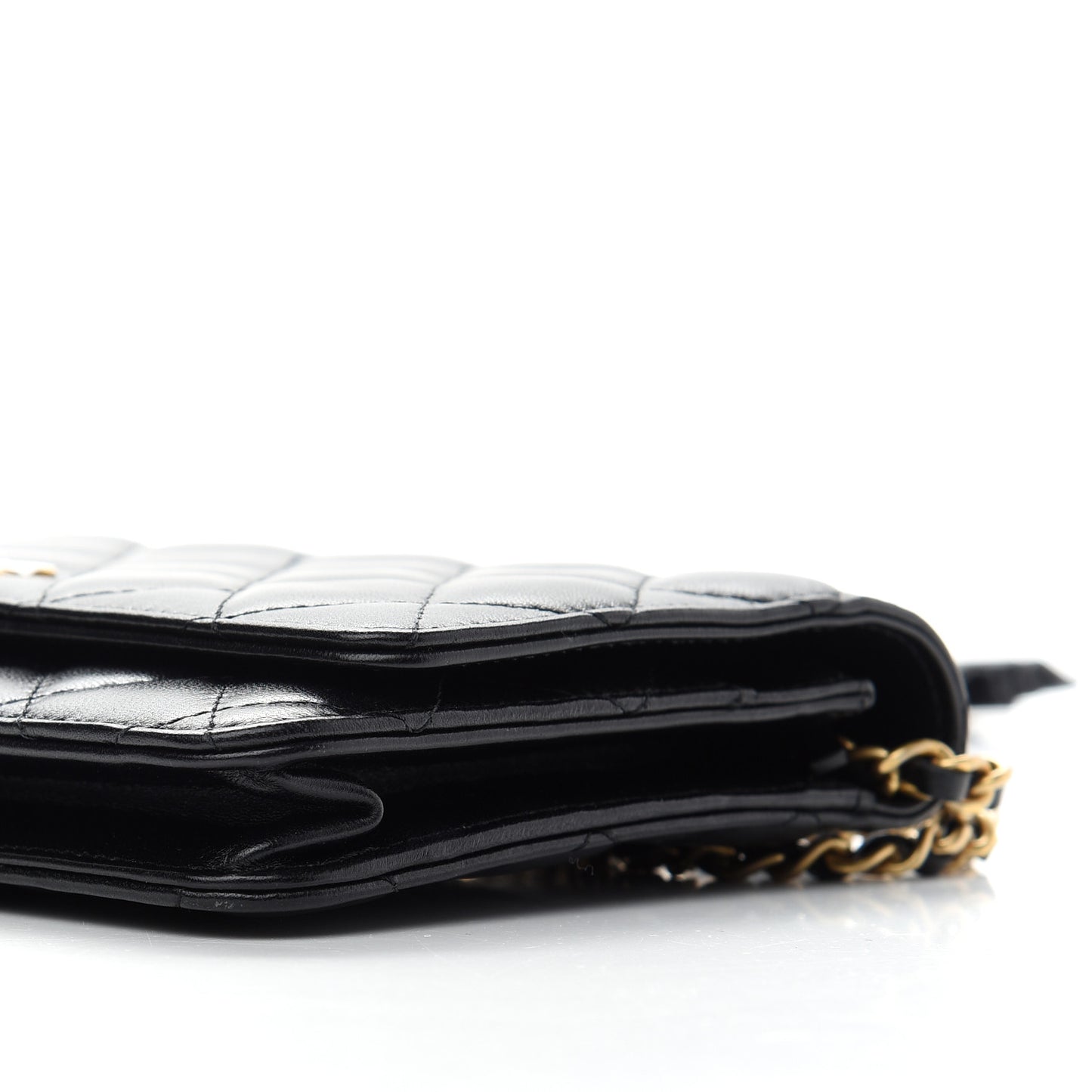 Lambskin Quilted Romance Wallet on Chain WOC Black