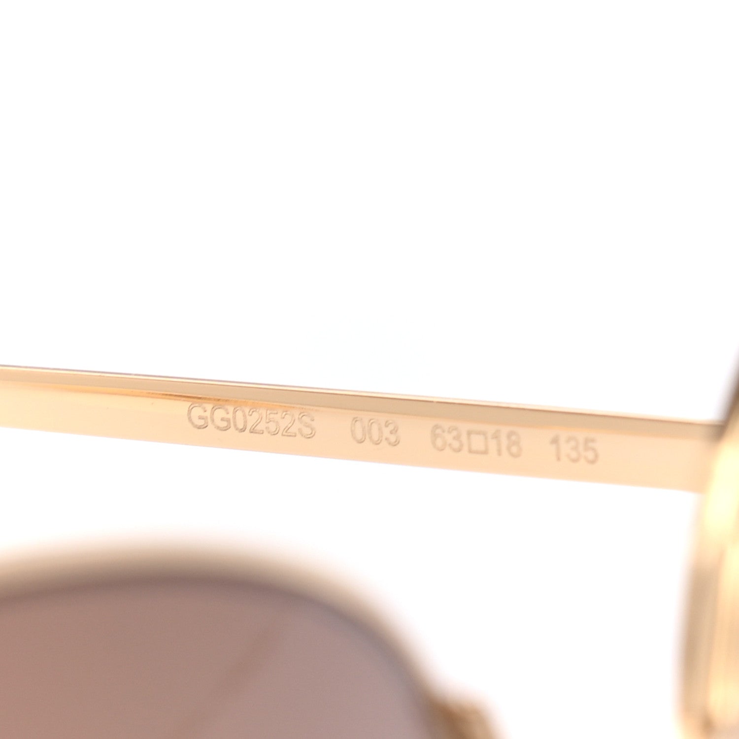 Gucci Oversized Round Sunglasses GG0252S Gold Brown 5 of 8