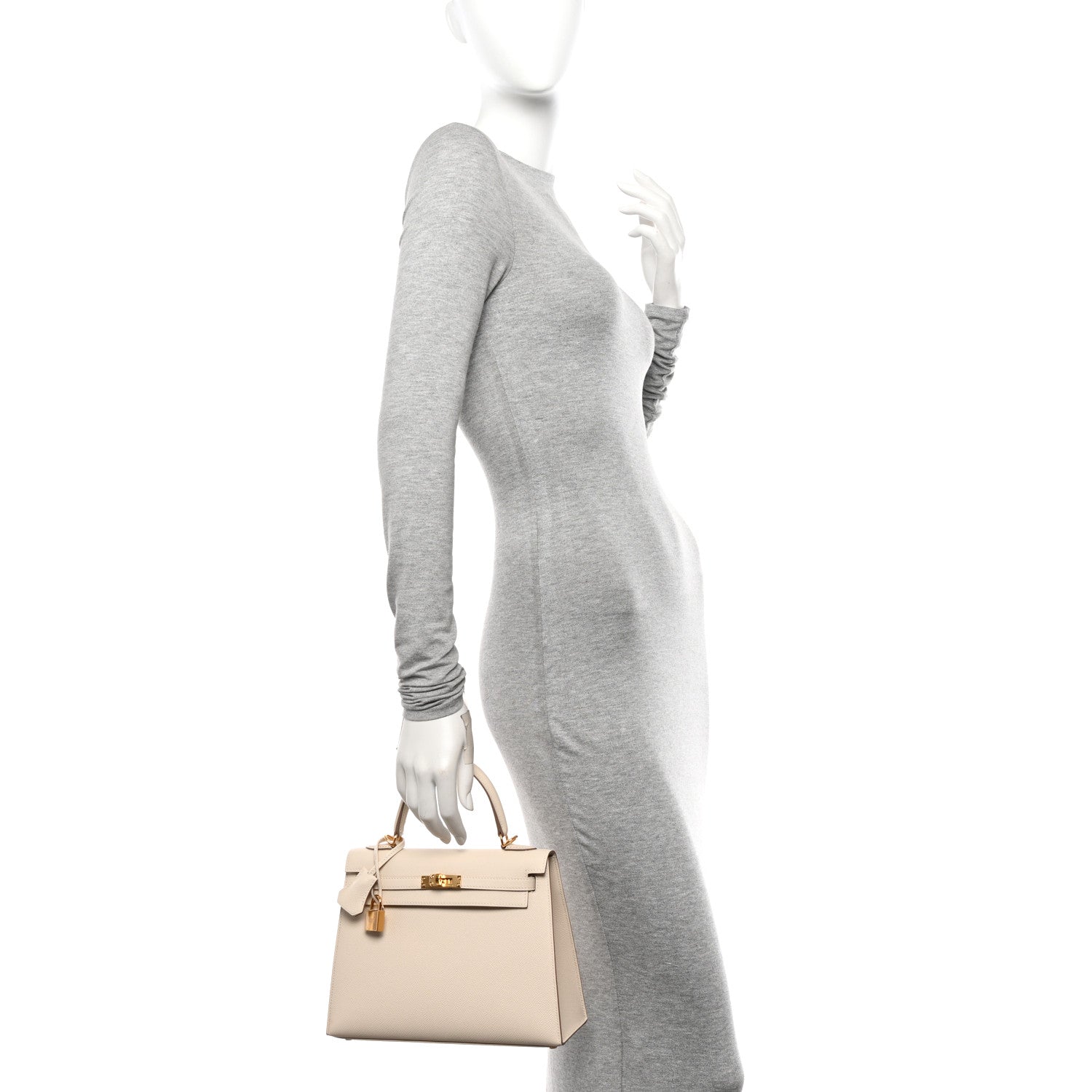 Hermes Epsom Kelly Sellier 25 Craie 2 of 11
