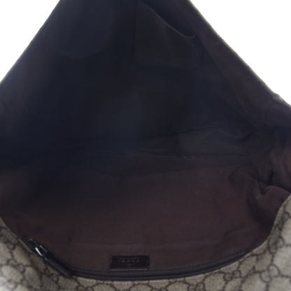 Gucci GG Plus Monogram Large Flap Messenger Bag Beige Dark Brown 4 of 12