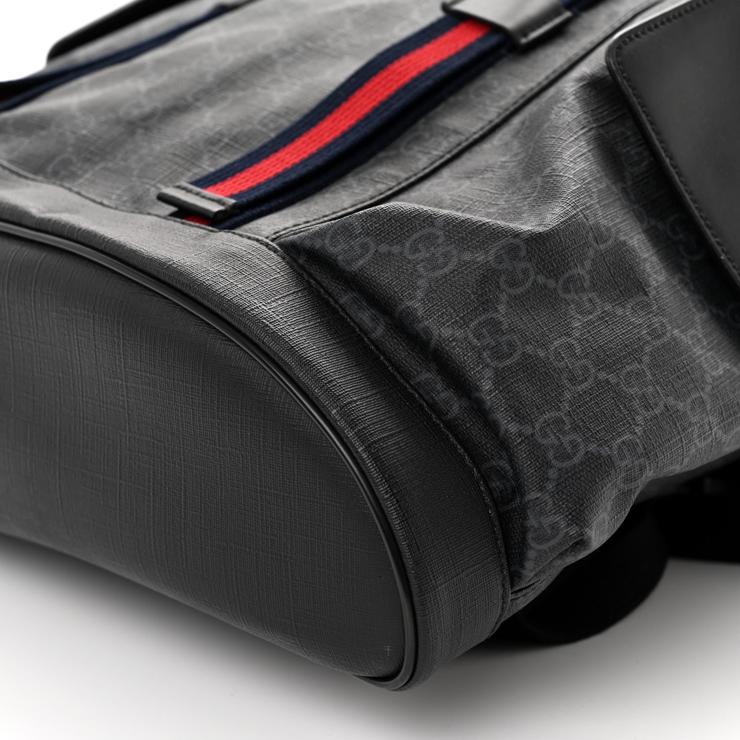 Gucci Soft GG Supreme Monogram Calfskin Web Double Buckle Backpack Black 10 of 10