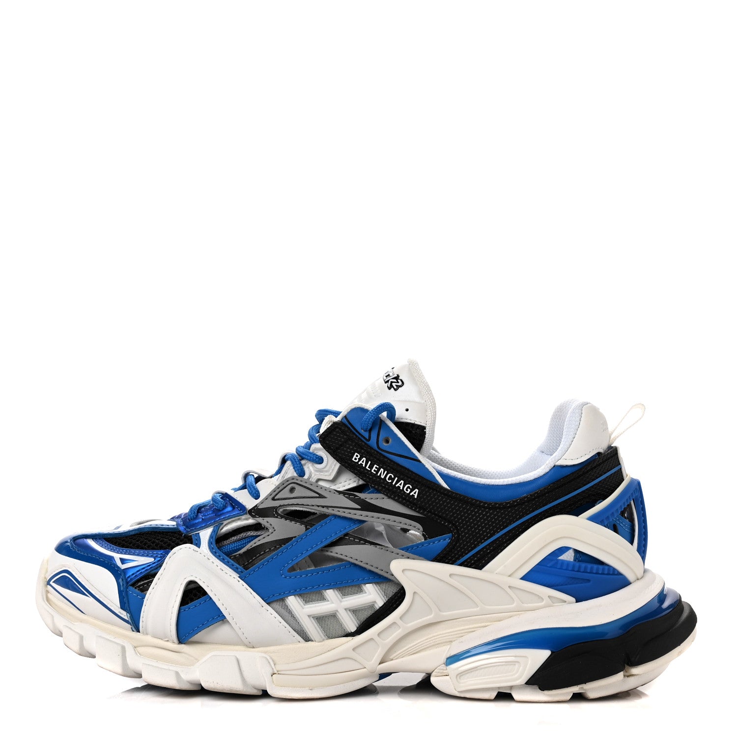 Balenciaga Rubber Mesh Tri-Color Mens Track.2 Open Sneakers 43 Blue Grey White 1 of 7
