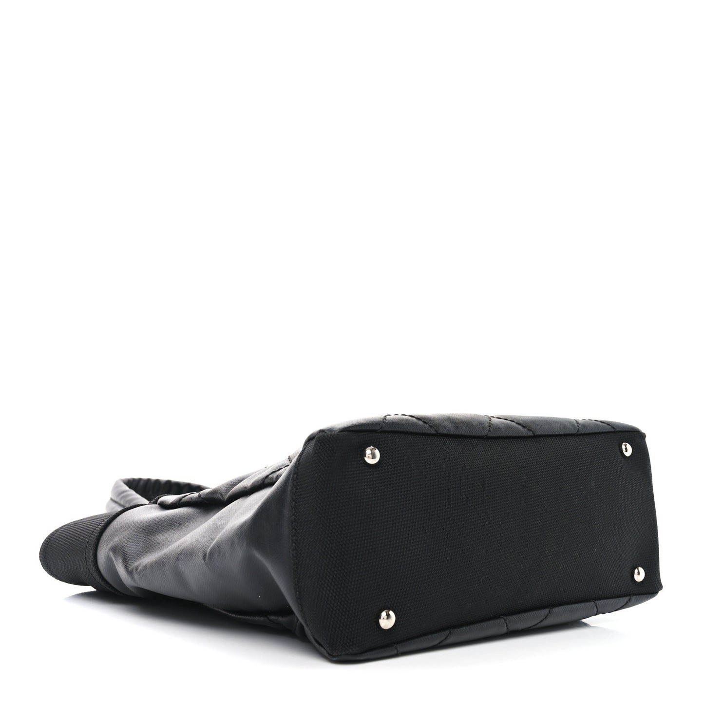 Coated Canvas Quilted Small Paris Biarritz Tote Black